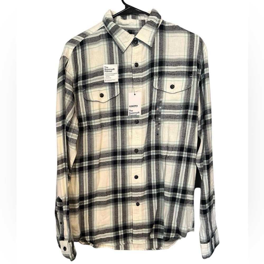 NWT SONOMA FLANNEL Sz MEDIUM